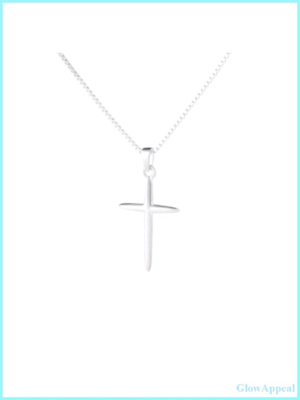 STERLING SILVER Cross Pendant Necklace for Women - 18-20" Box Chain
